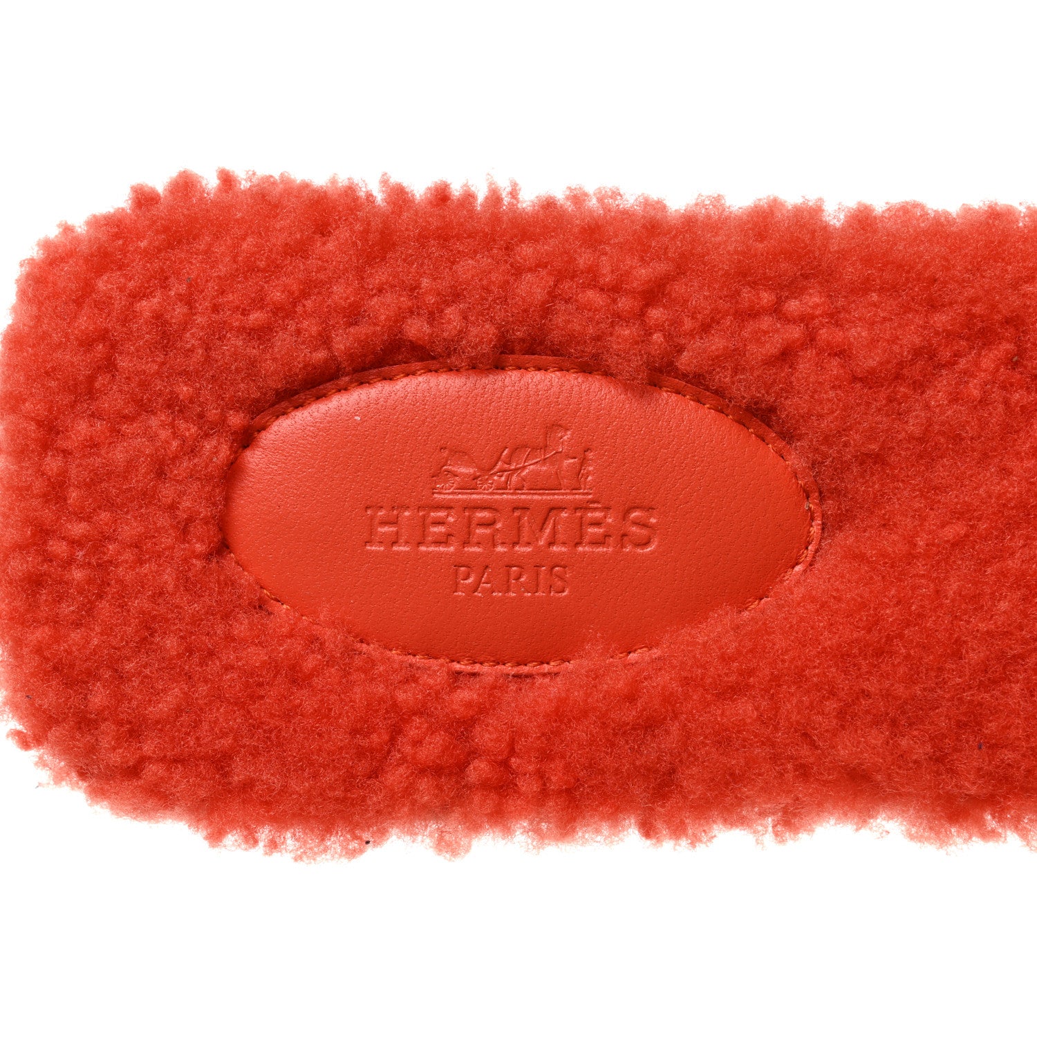 Hermes Woolskin Oran Sandals 41 Orange 7 of 8
