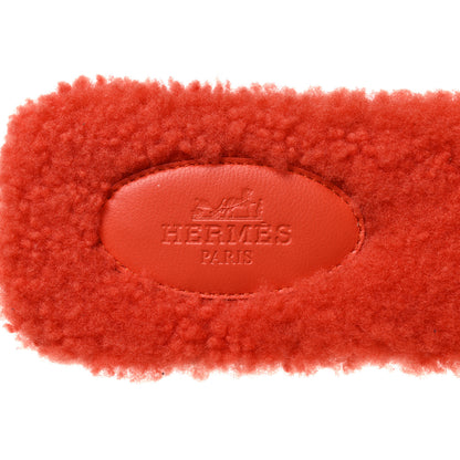 Hermes Woolskin Oran Sandals 41 Orange 7 of 8