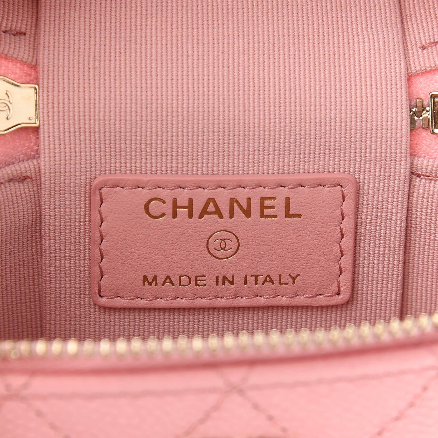 Chanel Caviar Quilted Small Handle With Care Vanity Case With Chain Pink 6 of 9