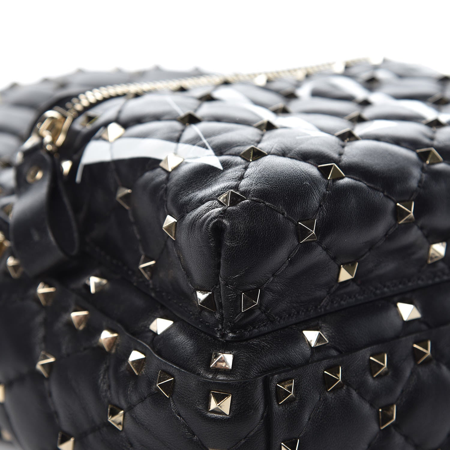 Valentino Garavani Lambskin VLTN Print Quilted Mini Rockstud Spike Backpack Black 7 of 10