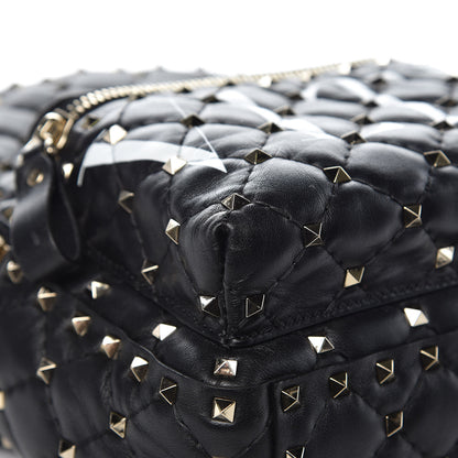 Valentino Garavani Lambskin VLTN Print Quilted Mini Rockstud Spike Backpack Black 7 of 10