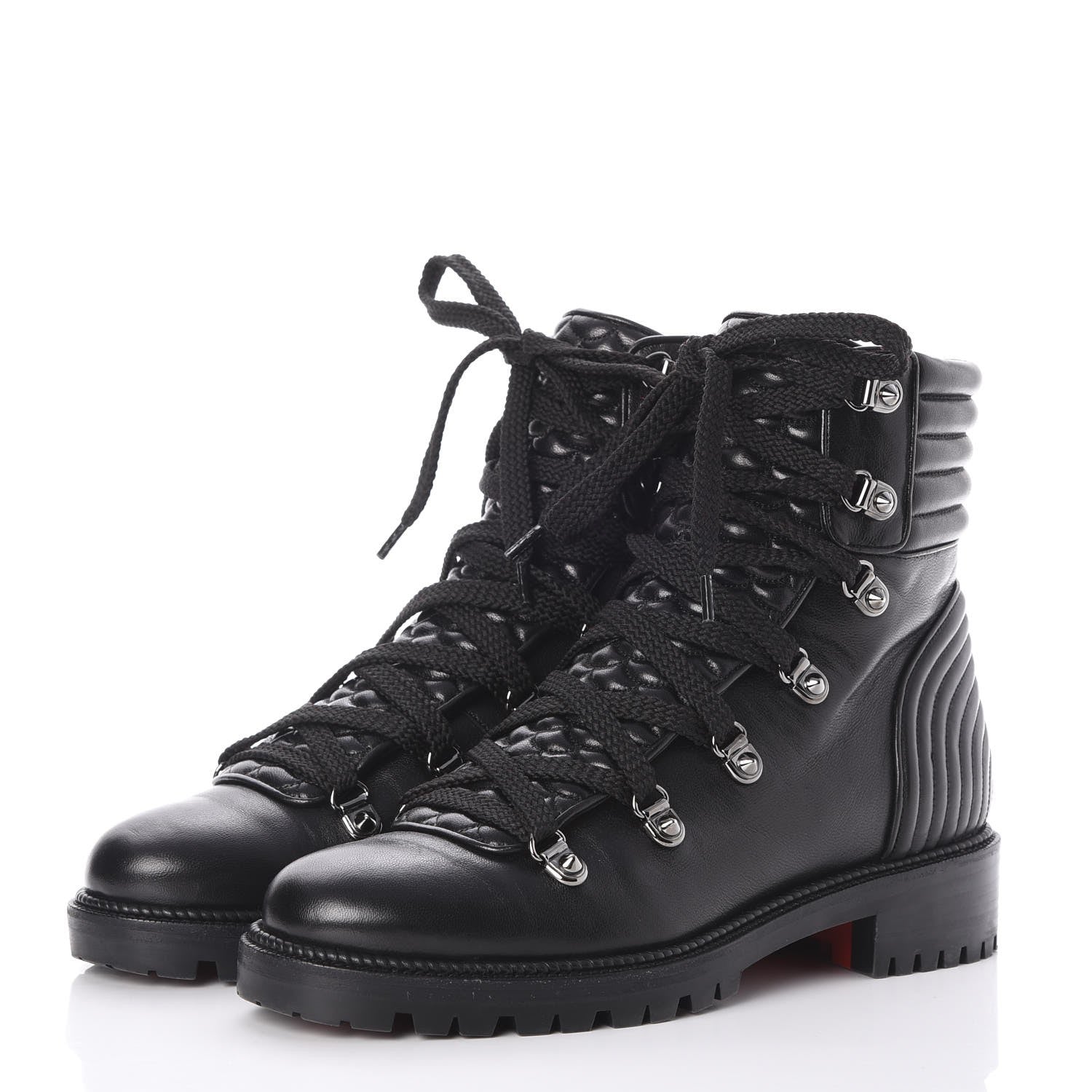 Christian Louboutin Shiny Nappa Mad Flat Boots 37 Black 3 of 7