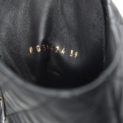 Chanel Shiny Goatskin Calfskin Quilted Lace Up Combat Boots 39 Black 8 of 10