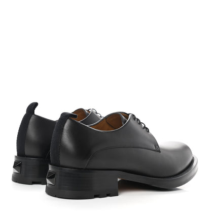 Valentino Garavani Calfskin Mens Derby Roman Stud Loafers 43 Black 4 of 9