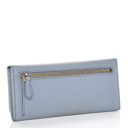 Prada Saffiano Metal Continental Flap Travel Wallet Astrale 3 of 19