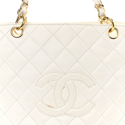 Chanel Caviar Quilted Petit Timeless Tote PTT White 7 of 14