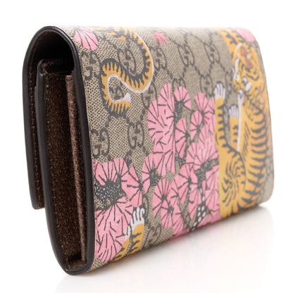Gucci GG Supreme Monogram Bengal Continental Wallet Beige Pink 3 of 9