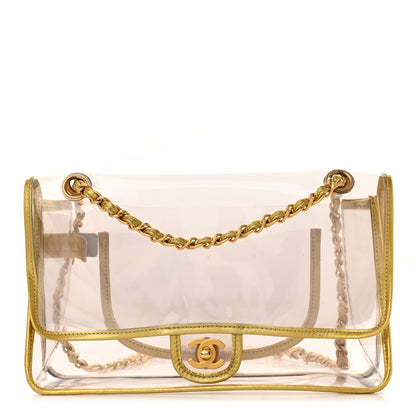 Chanel Metallic Lambskin PVC Medium Naked Flap Gold 1 of 12