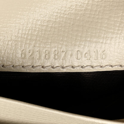 Gucci GG Supreme Monogram Azalea Calfskin Horsebit 1955 Card Case Wallet Beige Ebony Mystic White 7 of 8