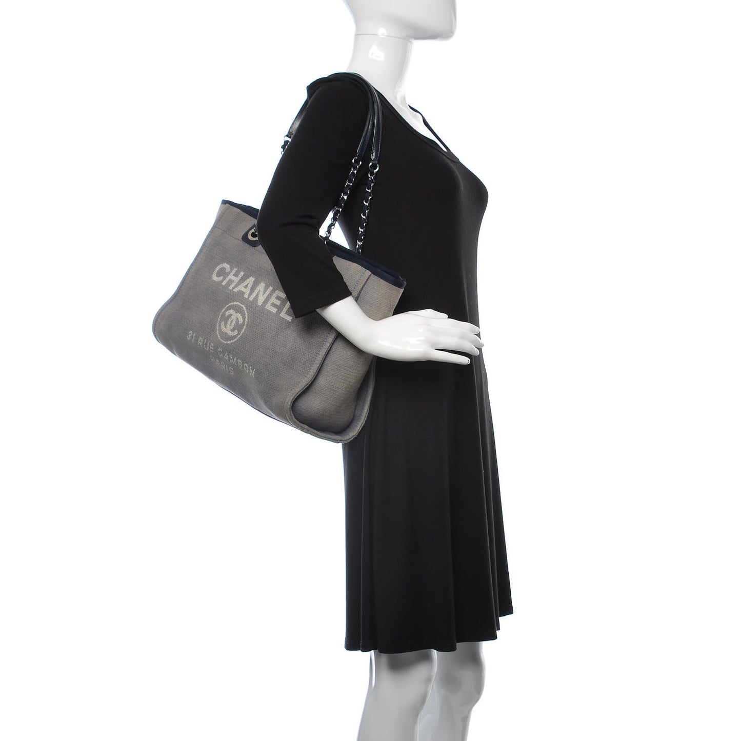 Canvas Small Deauville Tote Denim Blue