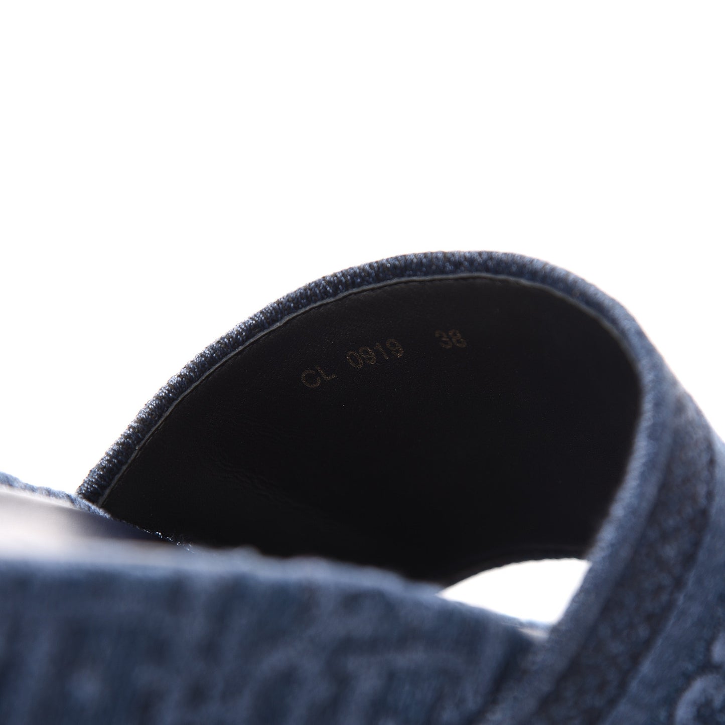 Oblique Denim D-Way Platform Sandal 38 Blue