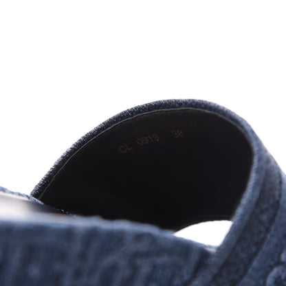 Christian Dior Oblique Denim D-Way Platform Sandal 38 Blue 8 of 9