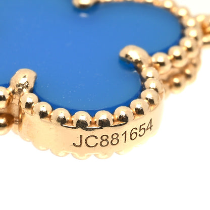 Van Cleef & Arpels 18K Yellow Gold Blue Agate 5 Motifs Vintage Alhambra Bracelet 5 of 6