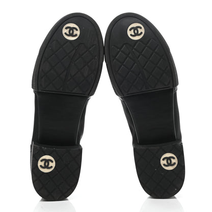 Chanel Embossed Calfskin Mesh Lace Up Sneakers 37 Black 5 of 7