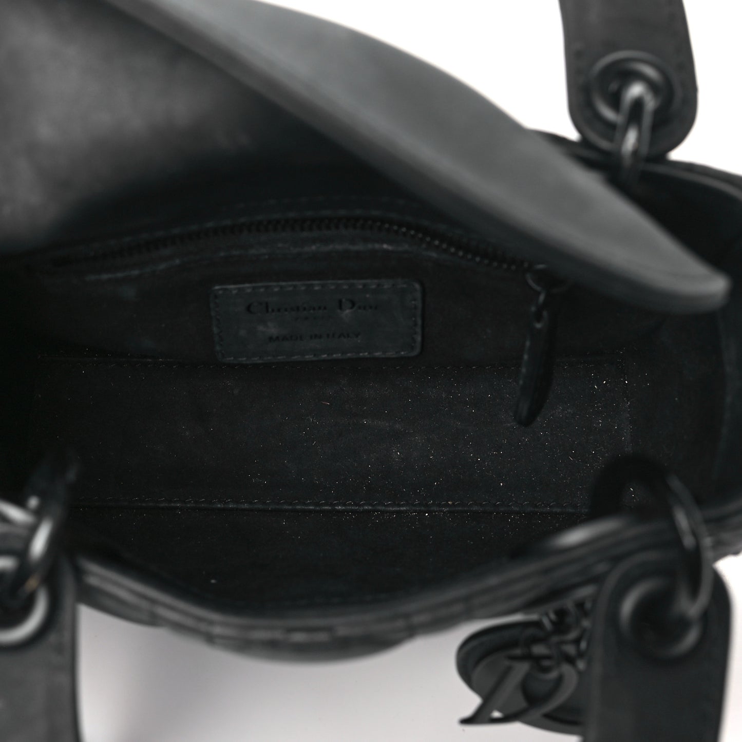 Ultra Matte Calfskin Cannage Mini Lady Dior Black