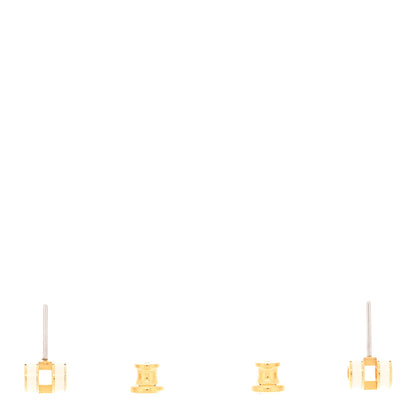 Hermes Gold Lacquered Mini Pop H Earrings White 3 of 5