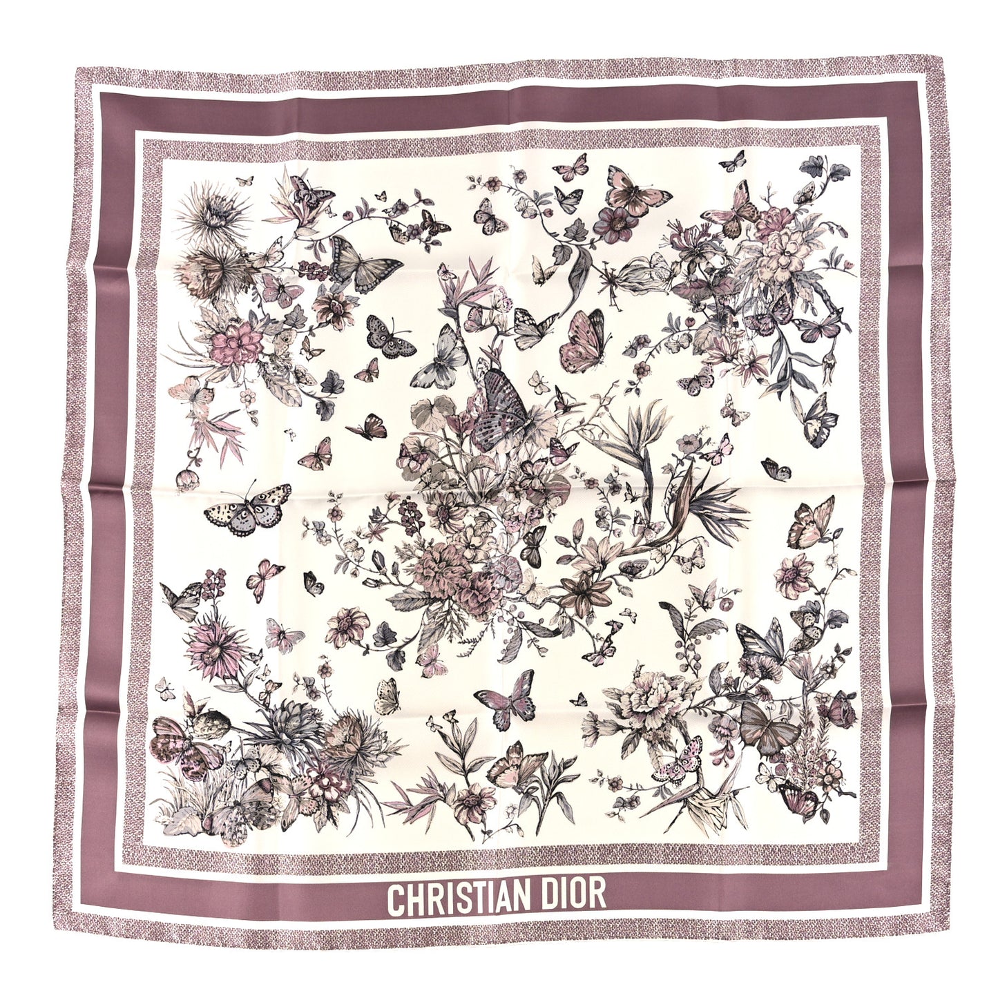 Silk Toile De Jouy Toile de Jouy Mexico Square Scarf Rose Multicolor