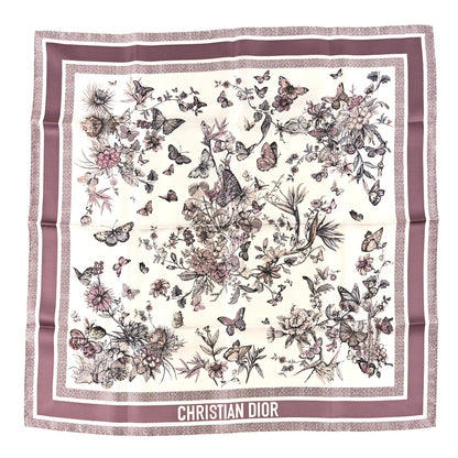 Christian Dior Silk Toile De Jouy Toile de Jouy Mexico Square Scarf Rose Multicolor 1 of 3