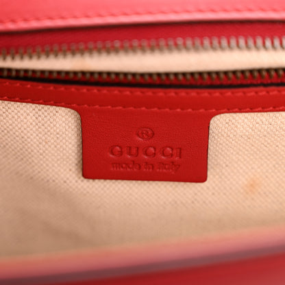Gucci Calfskin Web Medium Peony Chain Shoulder Bag Red 6 of 13