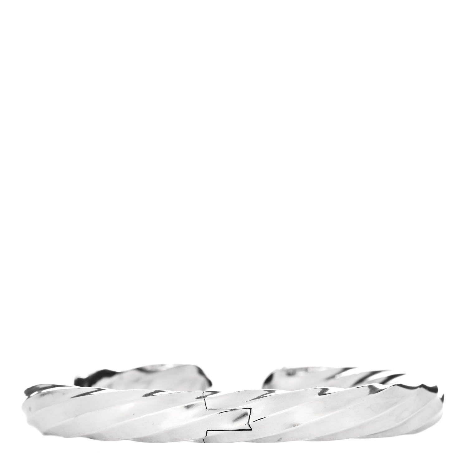 David Yurman Sterling Silver Diamond 9mm Cable Edge Bracelet 2 of 3