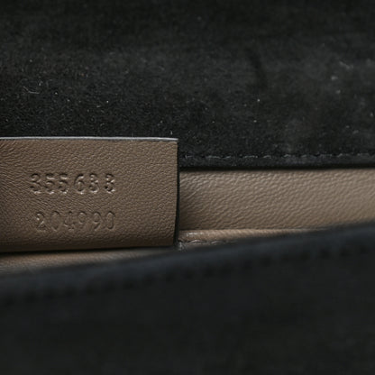 Gucci Velvet Crystal Interlocking Clutch Black 7 of 11
