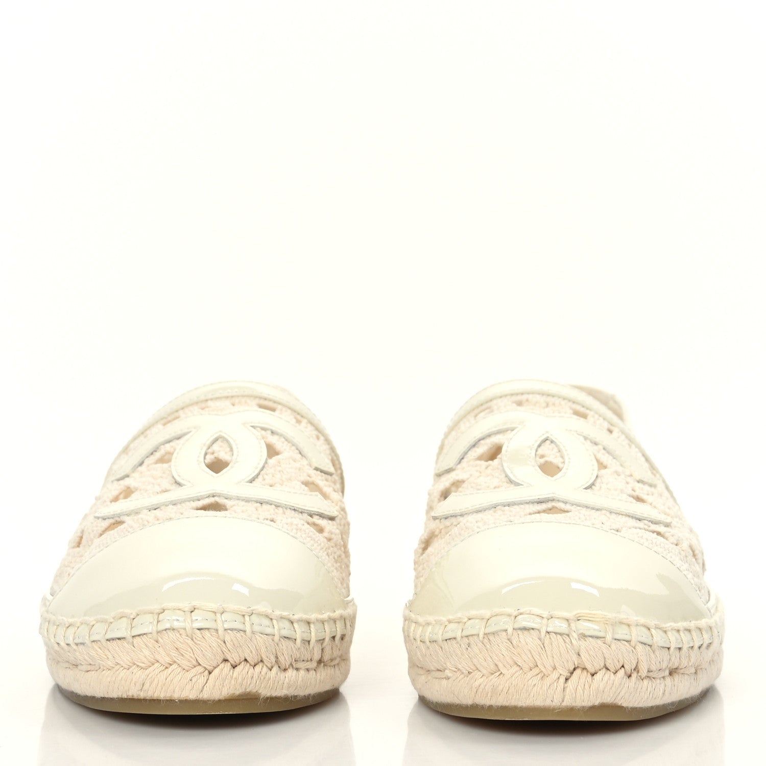 Chanel Macrame Patent CC Espadrilles 39 Beige Ivory 2 of 8