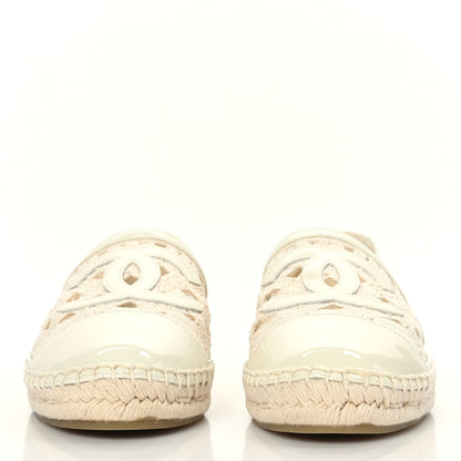 Chanel Macrame Patent CC Espadrilles 39 Beige Ivory 2 of 8