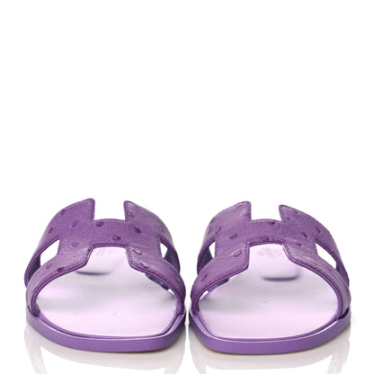 Hermes Ostrich Oran Sandals 36 Violet 2 of 11