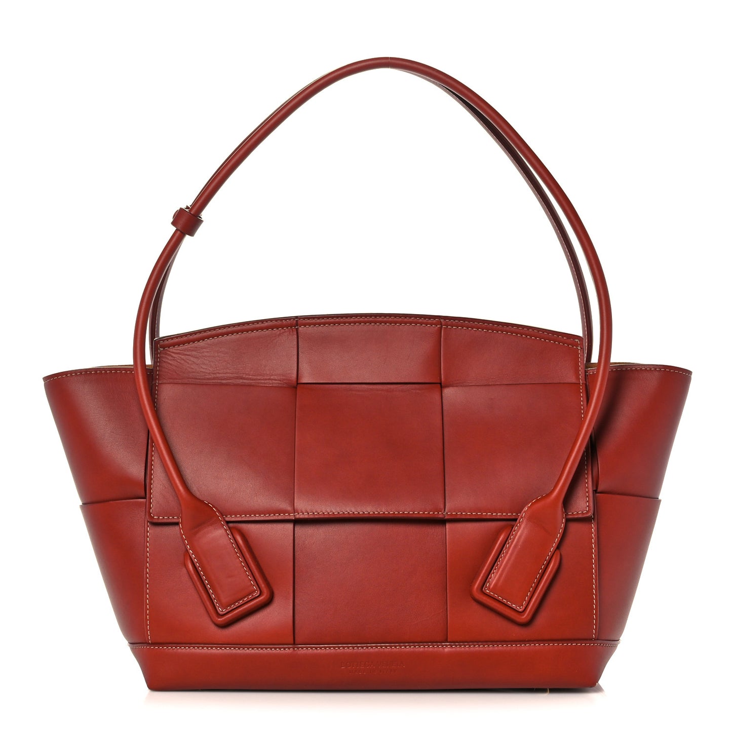 French Calfskin Maxi Intrecciato Medium Arco Red
