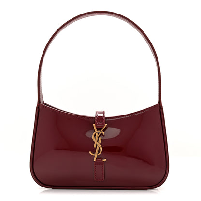 Saint Laurent Patent Calfskin Le 5 A 7 Mini Hobo Red Grenat 1 of 9