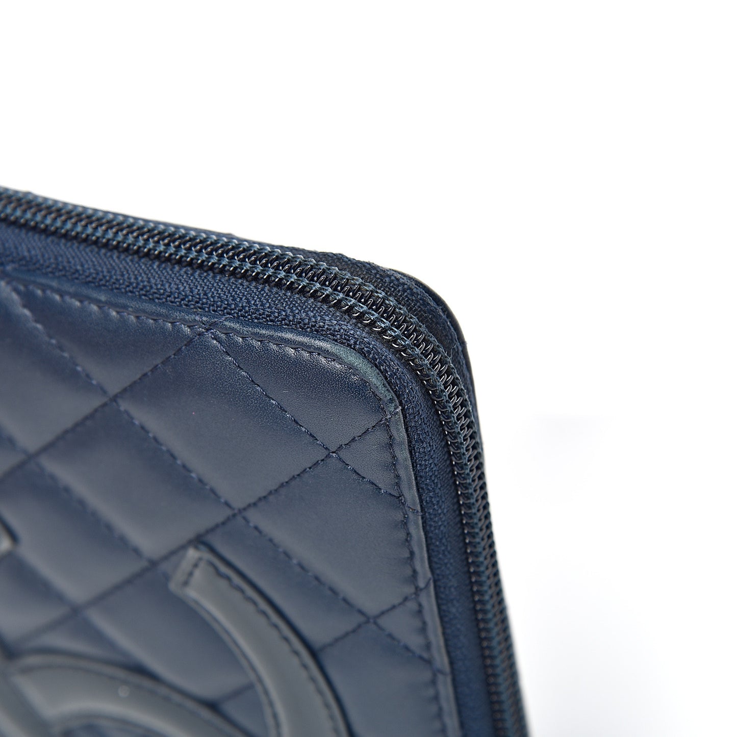 Calfskin Cambon Zip Around Organizer Wallet Navy