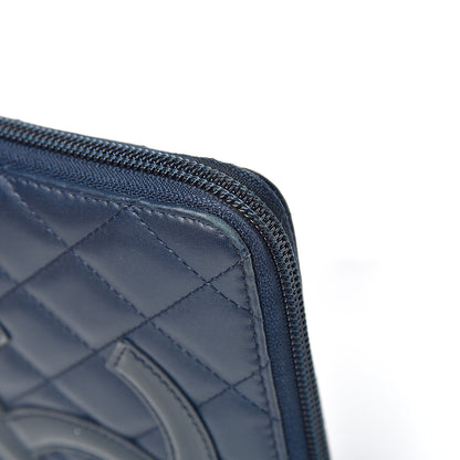 Chanel Calfskin Cambon Zip Around Organizer Wallet Navy 12 of 17