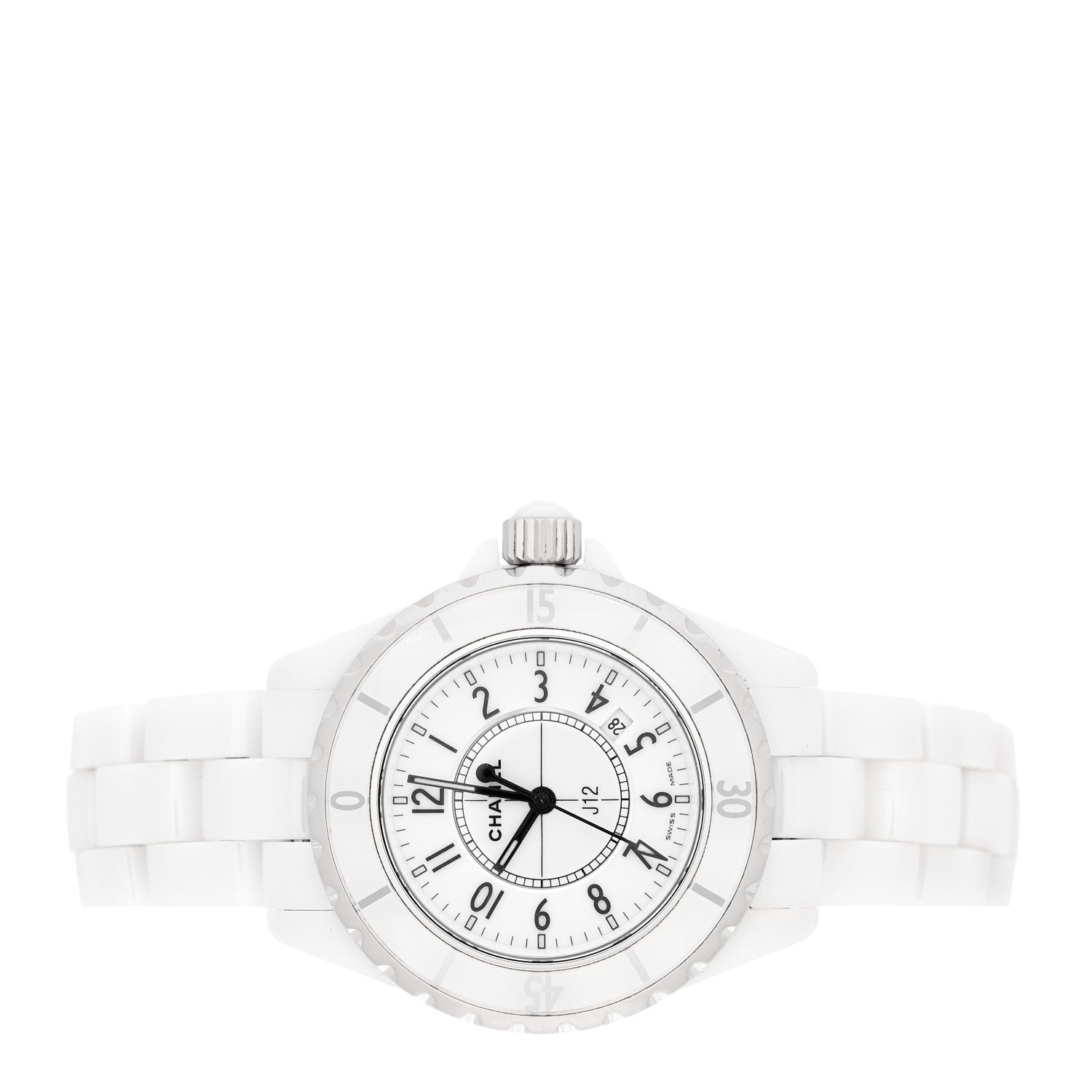 Chanel Stainless Steel Ceramic 33mm J12 Quartz Watch White 2 of 4