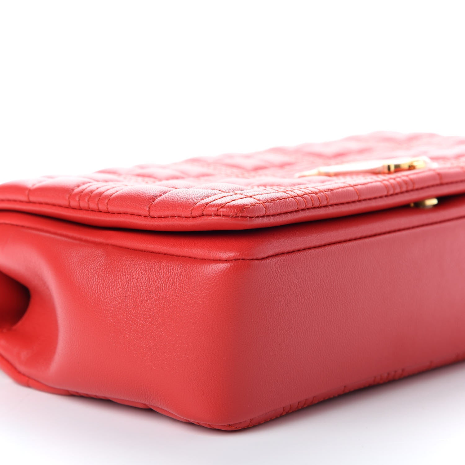 Burberry Lambskin Quilted Small Lola Bag Bright Red 6 of 9