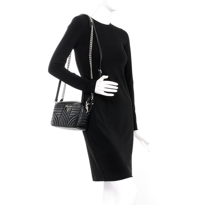 Prada Soft Calfskin Diagramme Crossbody Bag Black 3 of 8