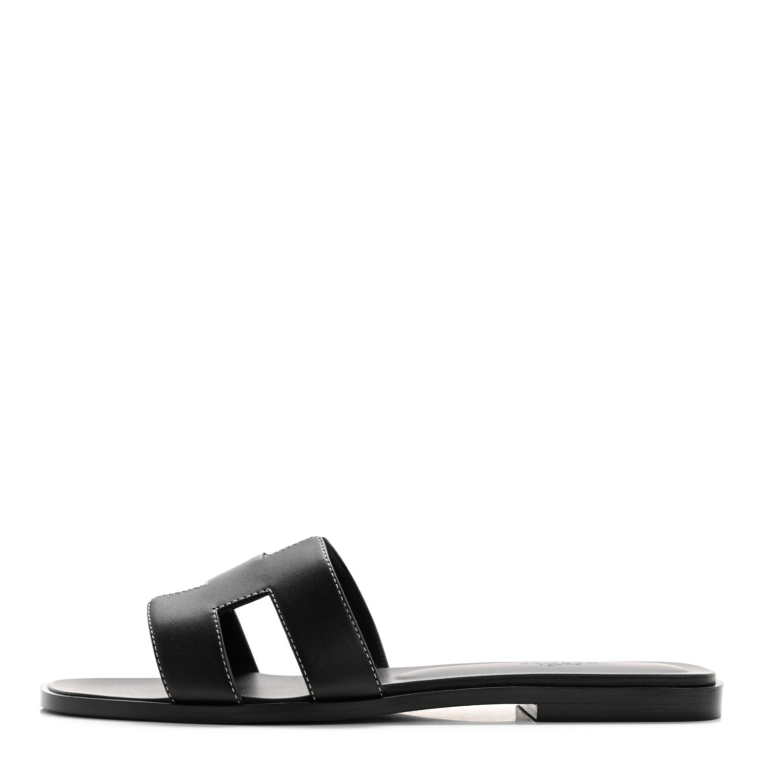 Hermes Box Calfskin Oran Sandals 39 Black 1 of 9