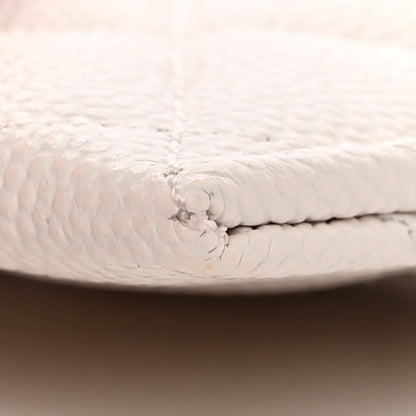 Chanel Caviar Metal Quilted Perforated CC Card Holder White 10 of 13