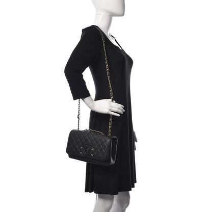 Chanel Caviar Quilted Medium CC Filigree Flap Black 2 of 11