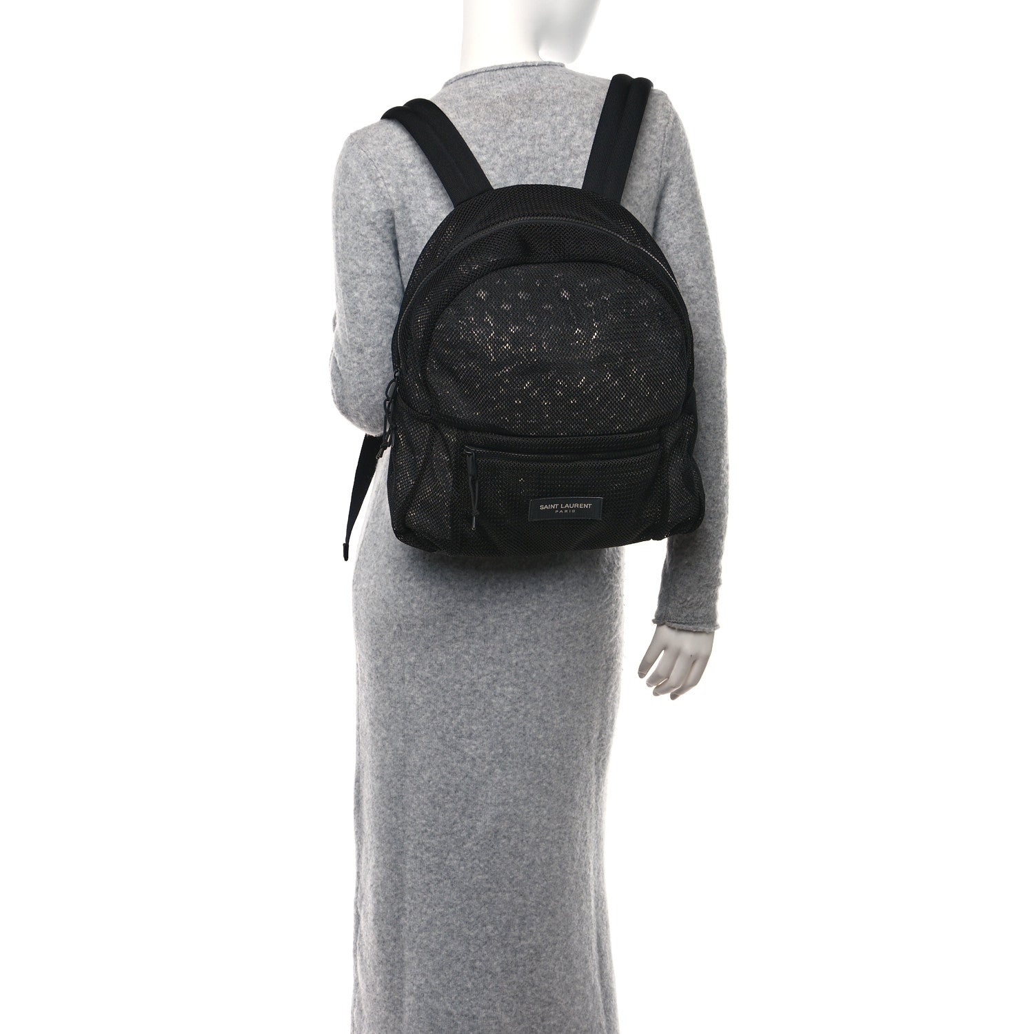 Saint Laurent SAINT LAURENT Nylon Mesh Backpack Black 3 of 10