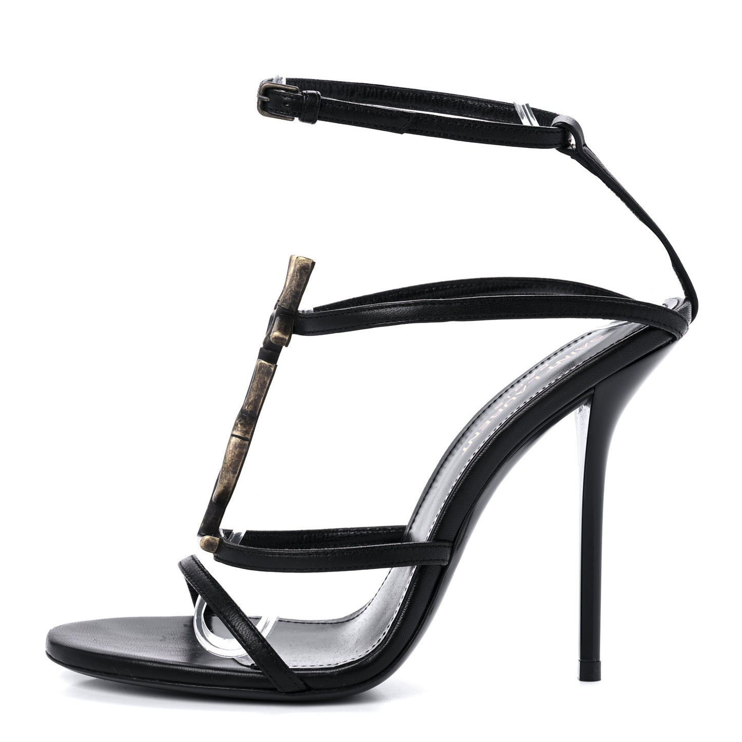 Sheepskin Cassandra Bamboo Logo 110 Ankle Strap Sandals 36 Black