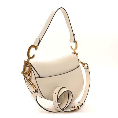 Christian Dior Grained Calfskin Saddle Bag With Strap Latte 3 of 11