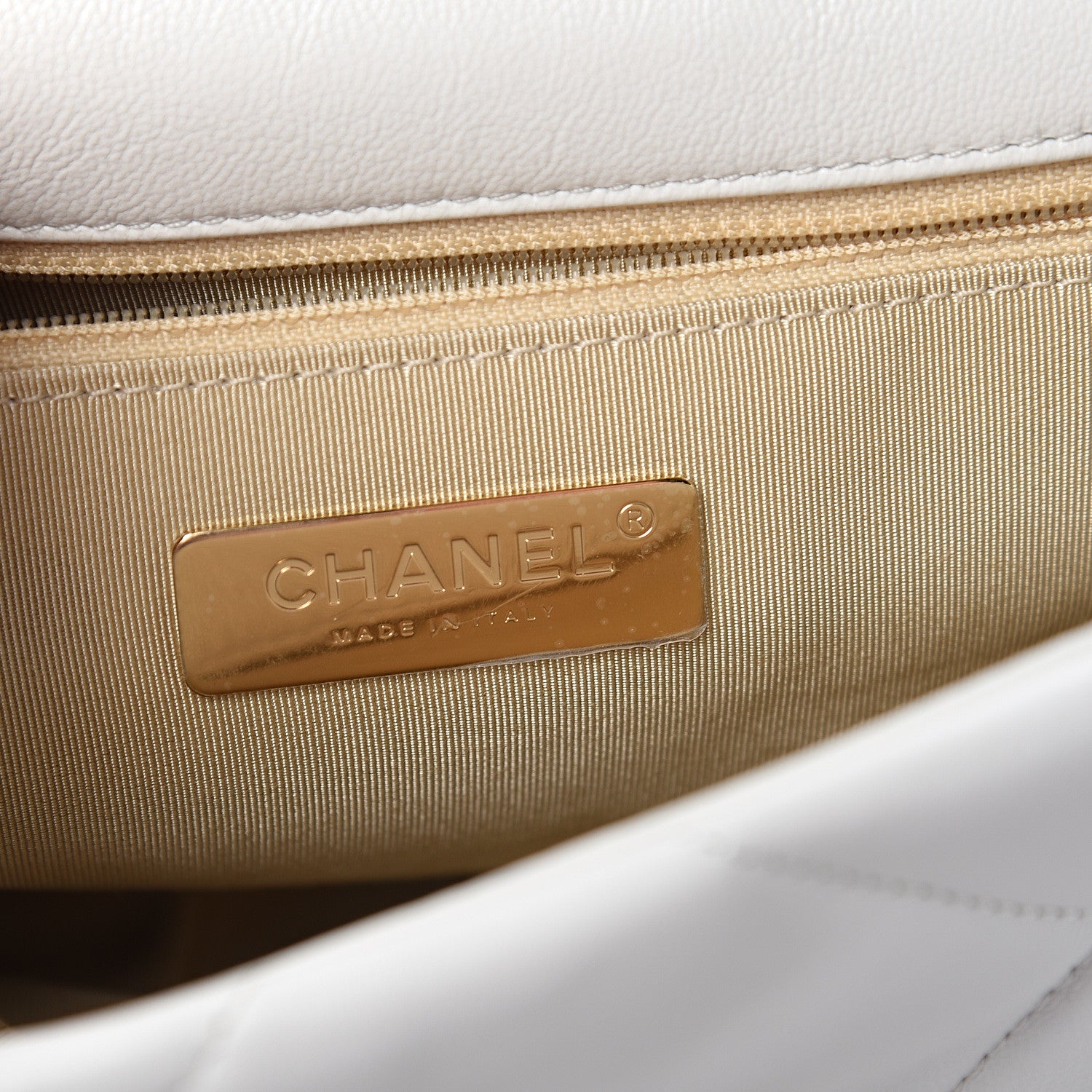 Chanel Goatskin Quilted Medium 19 Flap White 5 of 10