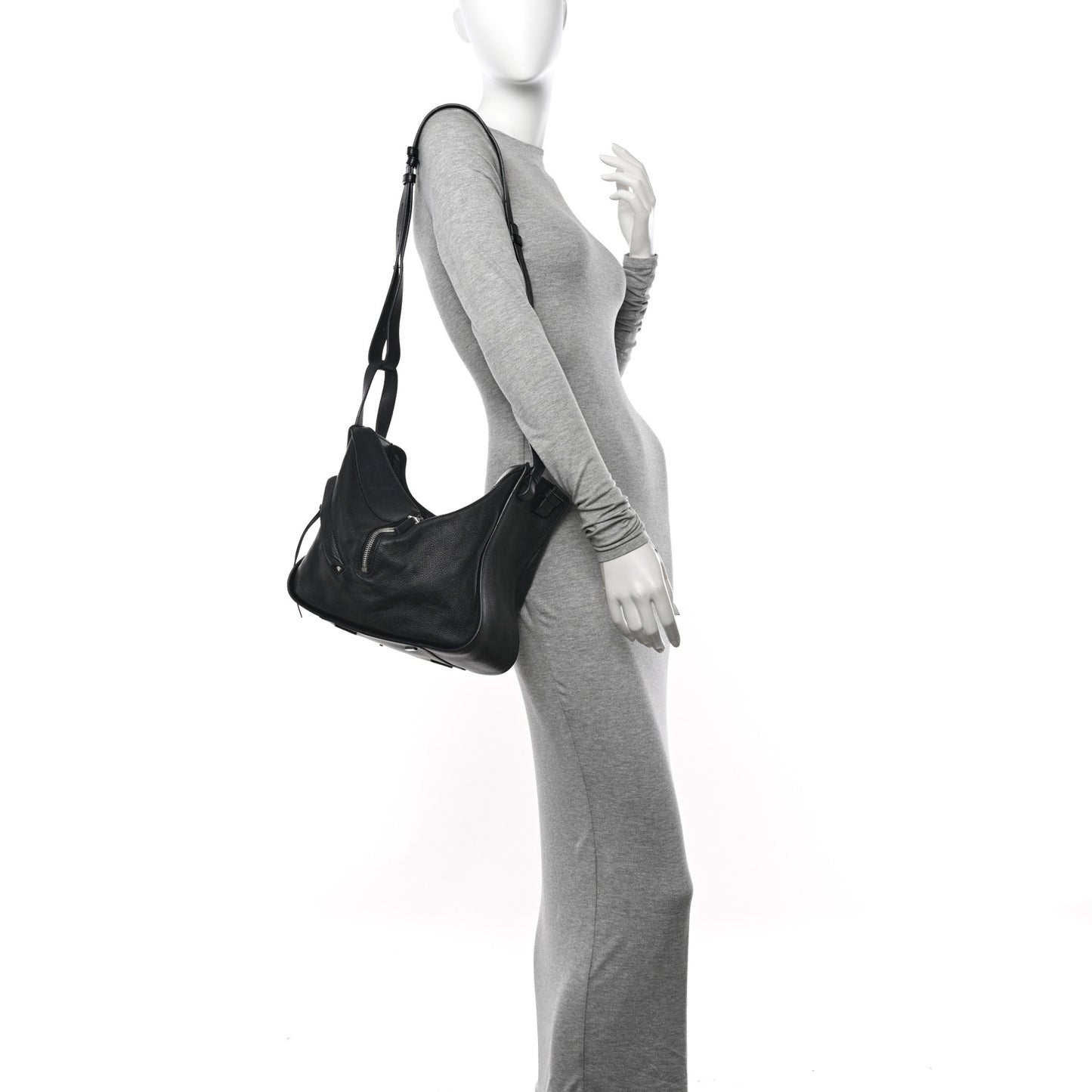 Calfskin Small Hammock Shoulder Bag Black
