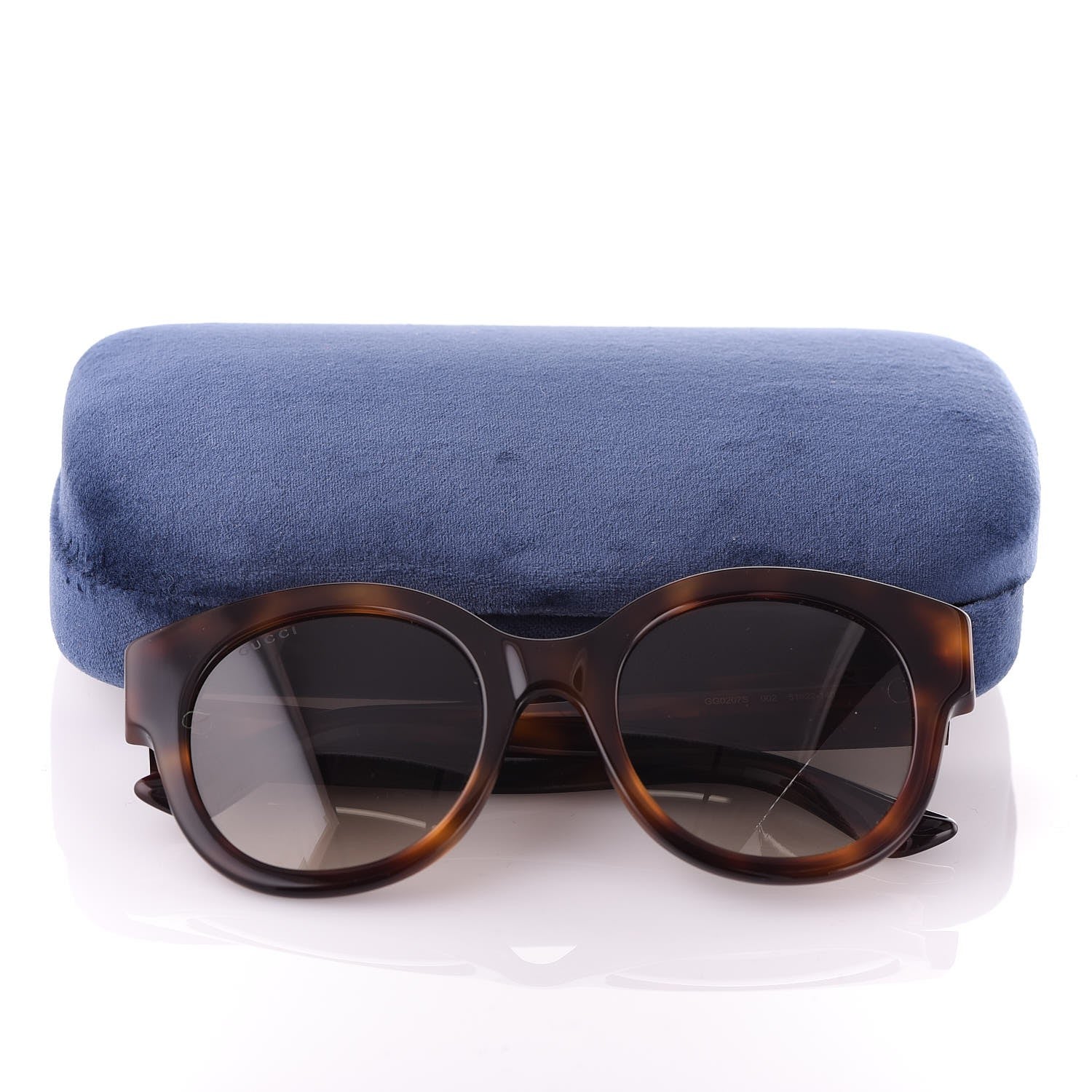 Gucci Round Frame GG Star Sunglasses GG0207S Tortoiseshell 9 of 9