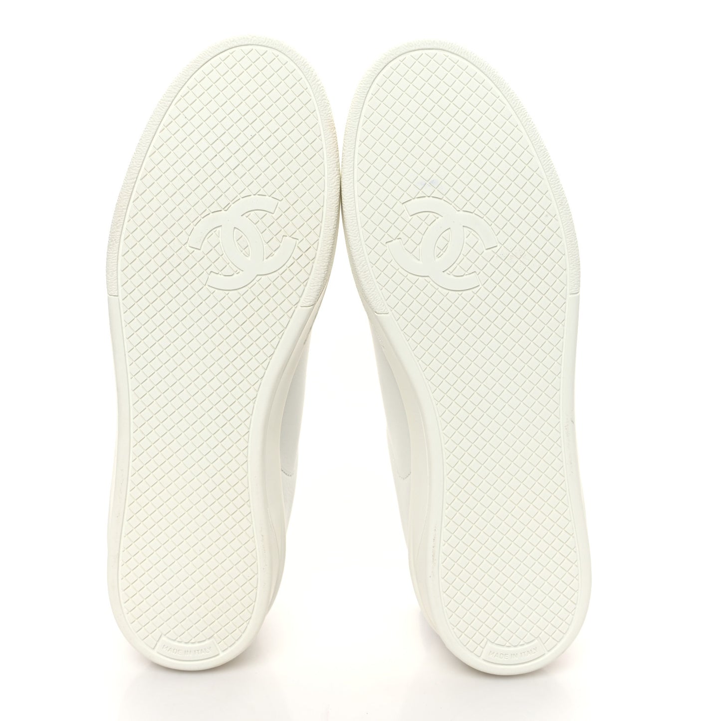 Calfskin Womens CC Sneakers 38.5 White