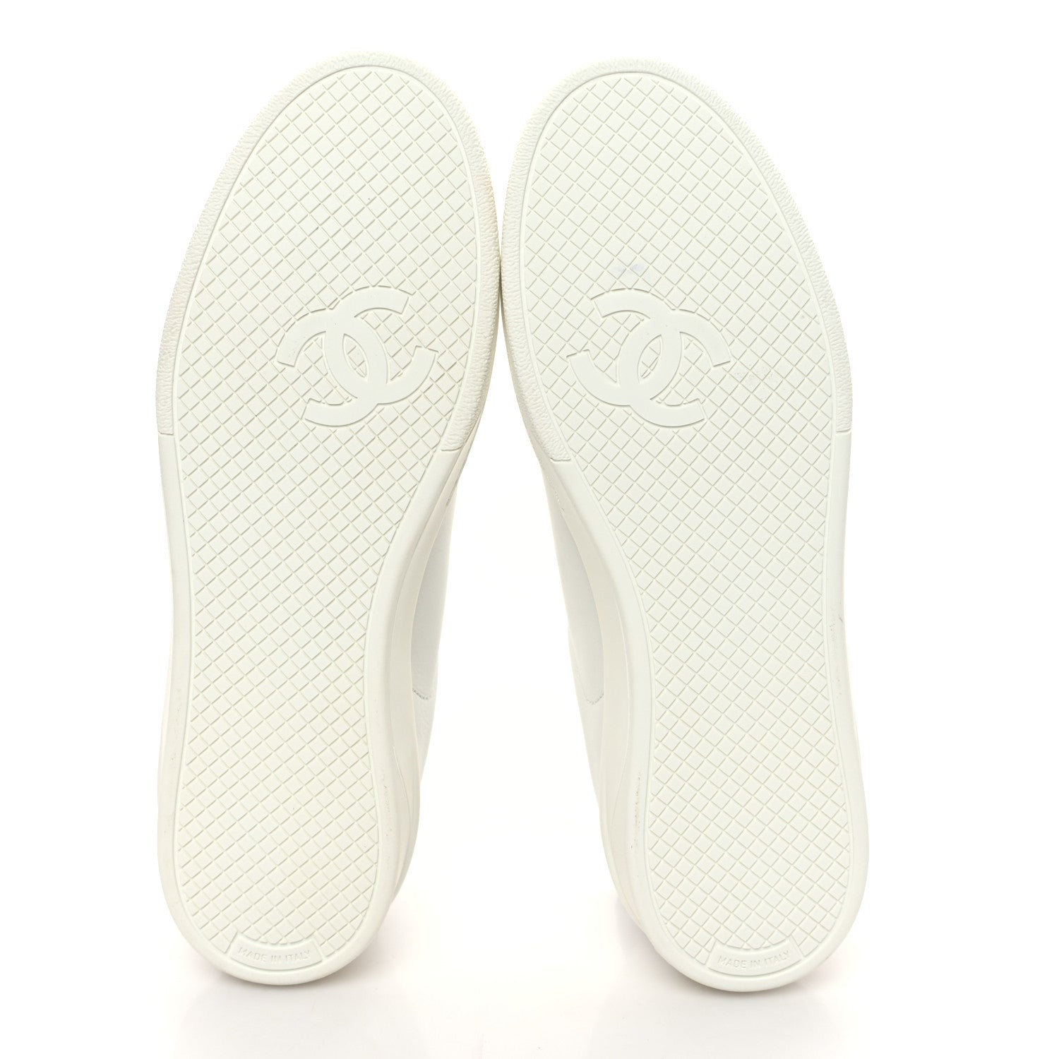 Chanel Calfskin Womens CC Sneakers 38.5 White 5 of 8