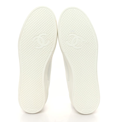 Chanel Calfskin Womens CC Sneakers 38.5 White 5 of 8