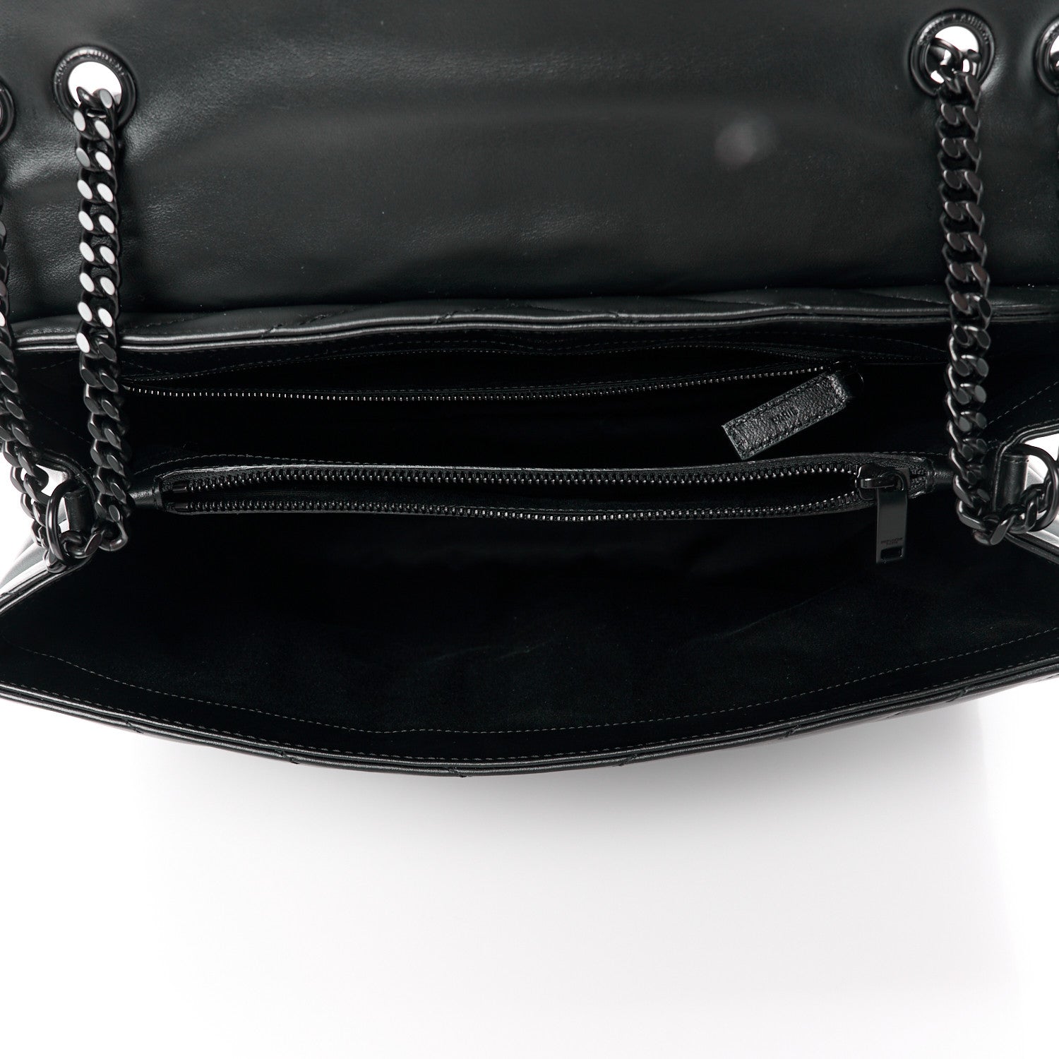 Saint Laurent Calfskin Y Quilted Monogram Monochrome Large Loulou Chain Satchel Black 5 of 12