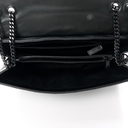 Saint Laurent Calfskin Y Quilted Monogram Monochrome Large Loulou Chain Satchel Black 5 of 12
