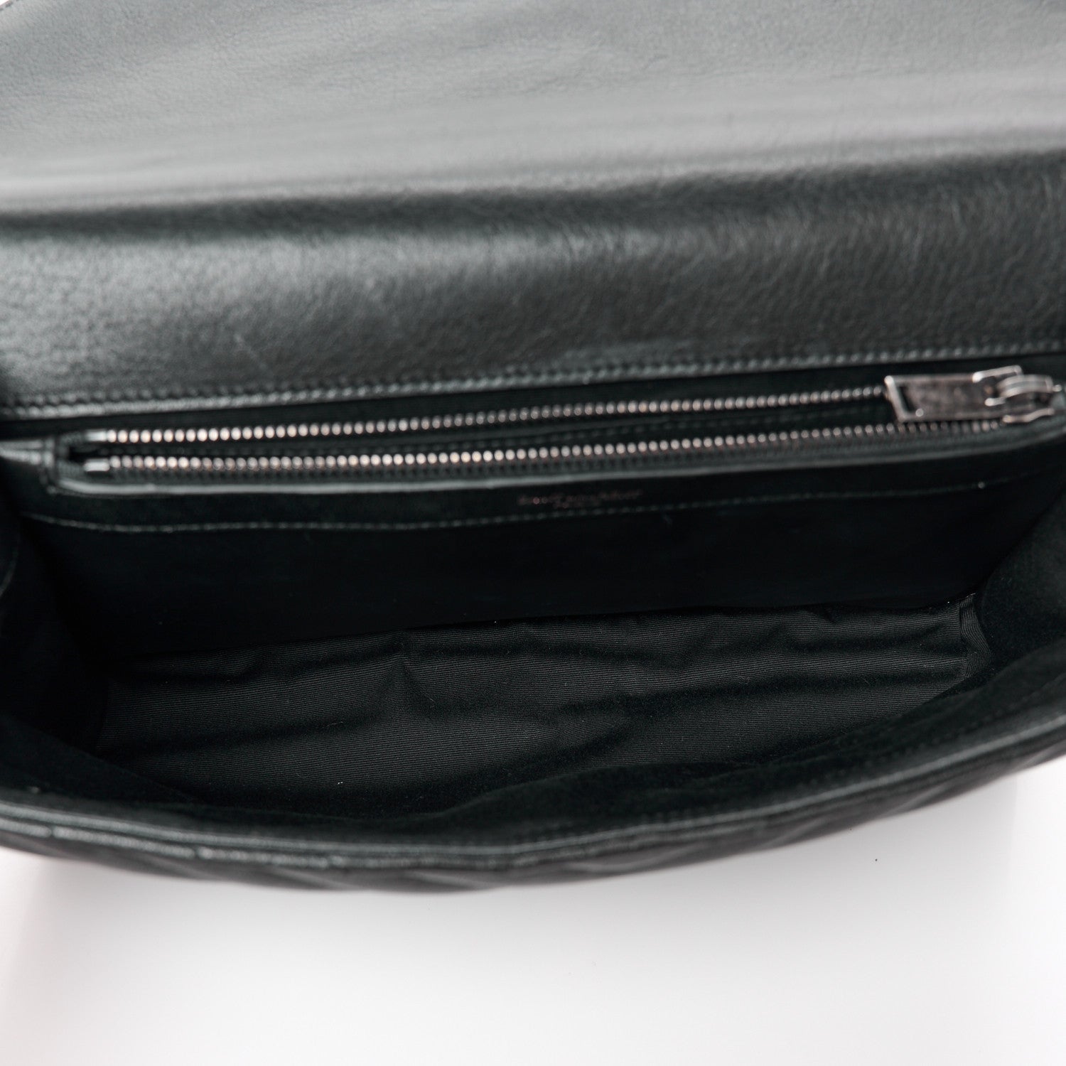 Saint Laurent Sheepskin Matelasse Chevron Monogram Large College Satchel Black 5 of 13